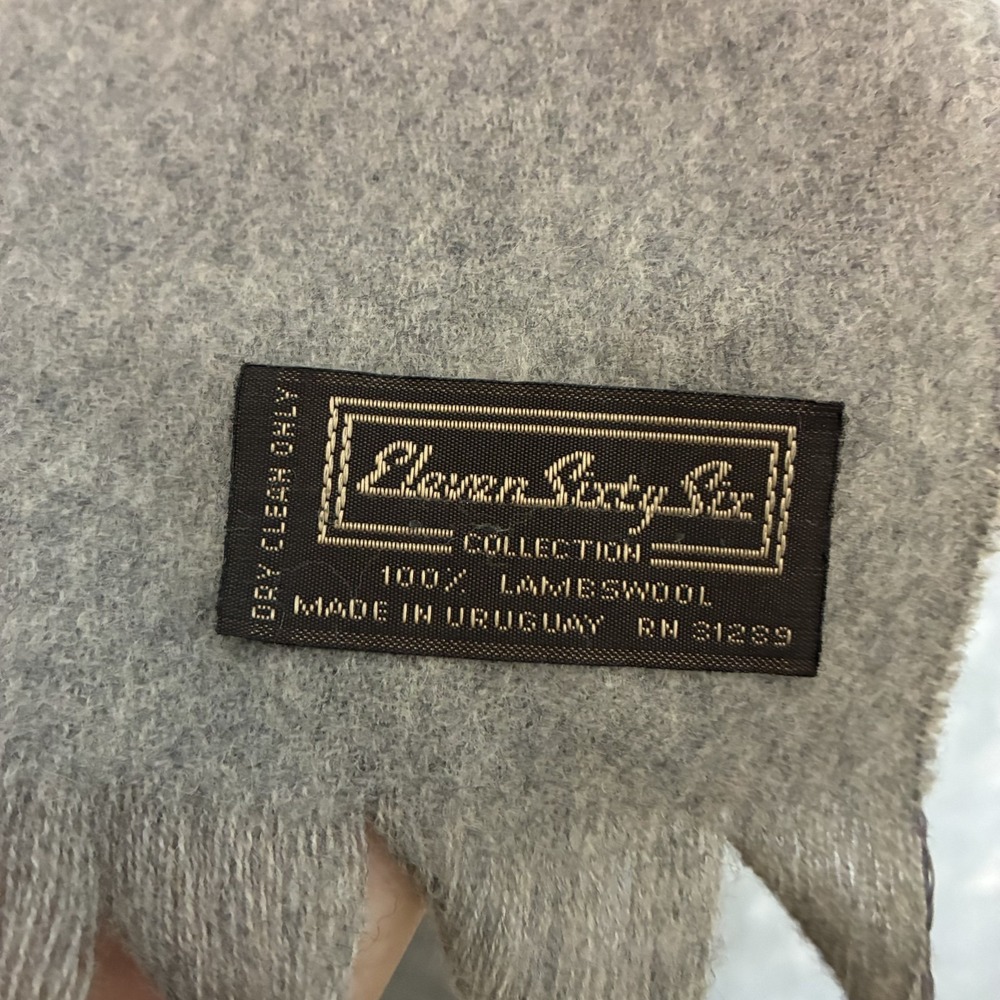 Eleven Sixty Six Unisex Lambswool Traditional Solid Fringe Scarf Heritage Luxury